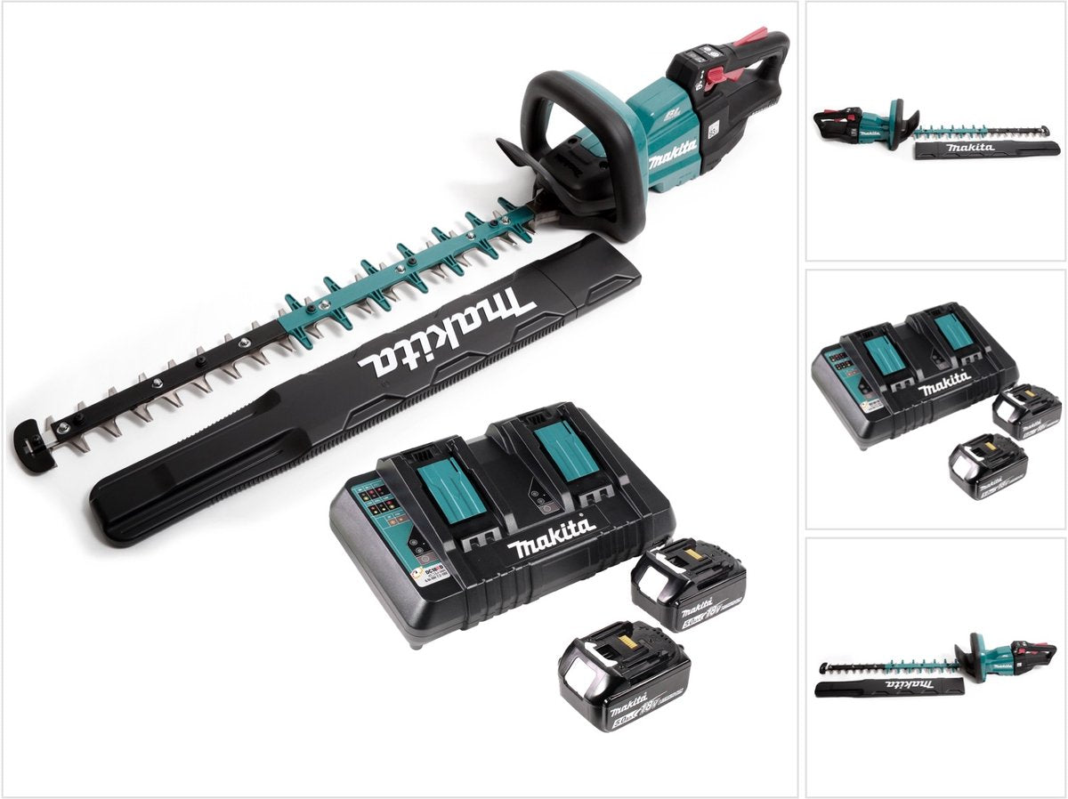Makita duh 601 pte accu heggenschaar 18v 60cm borstelloos + 2x accu 5,0ah + lader