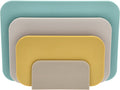Rosti choptima snijplankenset 35,5 x 7 x 26,5 cm ocean- kunststof - 4 snijplanken - vaatwasserbestendig - met houder - keuken