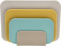 Rosti choptima snijplankenset 35,5 x 7 x 26,5 cm beach- kunststof - 4 snijplanken - vaatwasserbestendig - met houder - keuken