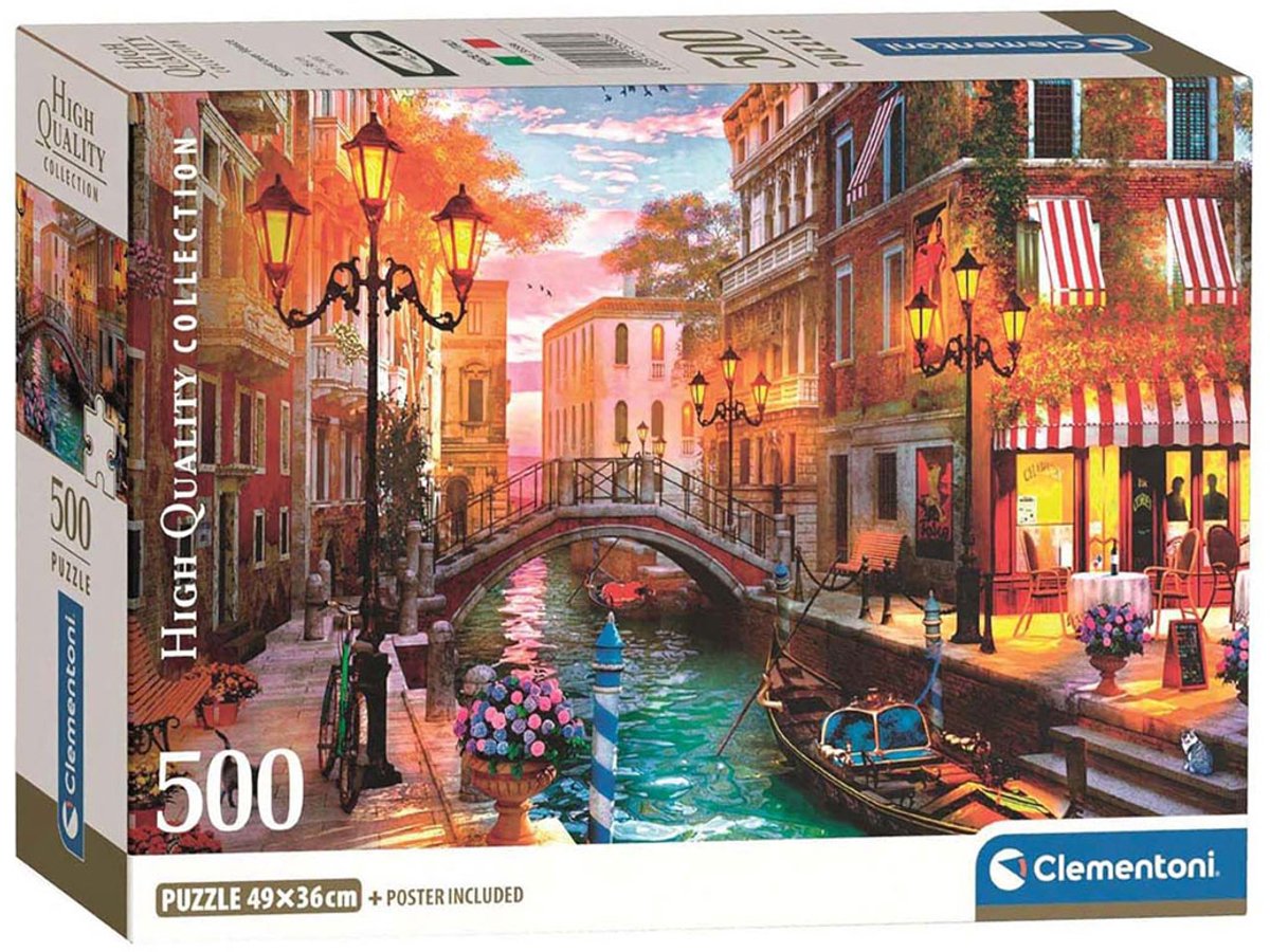 Clementoni - puzzel - 500 stukjes - zonsondergang over venetiã« - puzzel voor volwassenen - high quality collection
