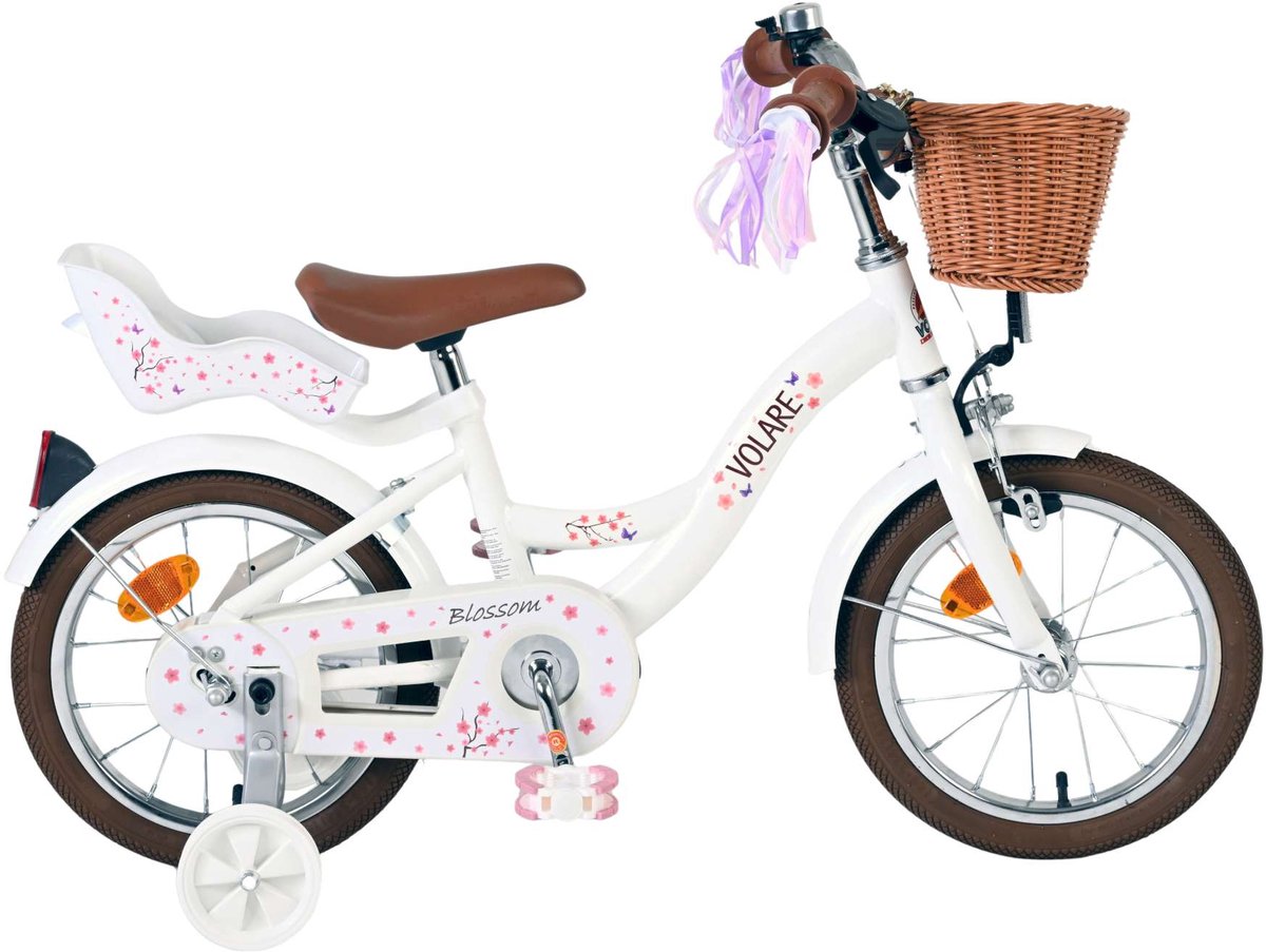 Volare blossom kinderfiets - meisjes - 14 inch - wit