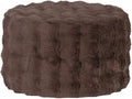 Woood olven poef laag - fluffy stof - bruin - 36x60x60