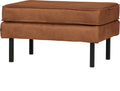 Woood rodeo hocker op poten - recycle leer - cognac - 45x84x54