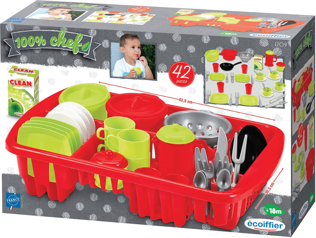 Ecoiffier 100% Kochgeschirrspülset, 42-teilig.
