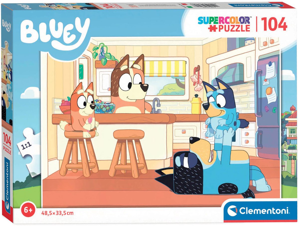 Clementoni legpuzzel - bluey in de keuken, 104st.