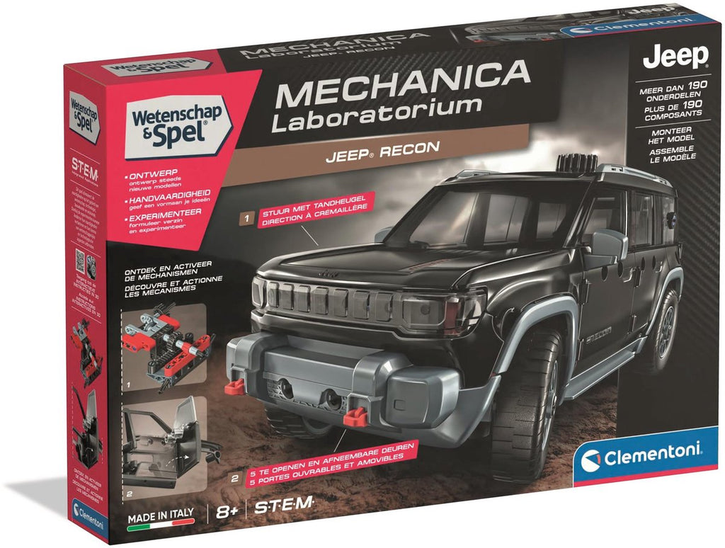 Clementoni wetenschap spel - mechanica laboratorium - jeep recon - stem constructie speelgoed - vanaf 8 jaar