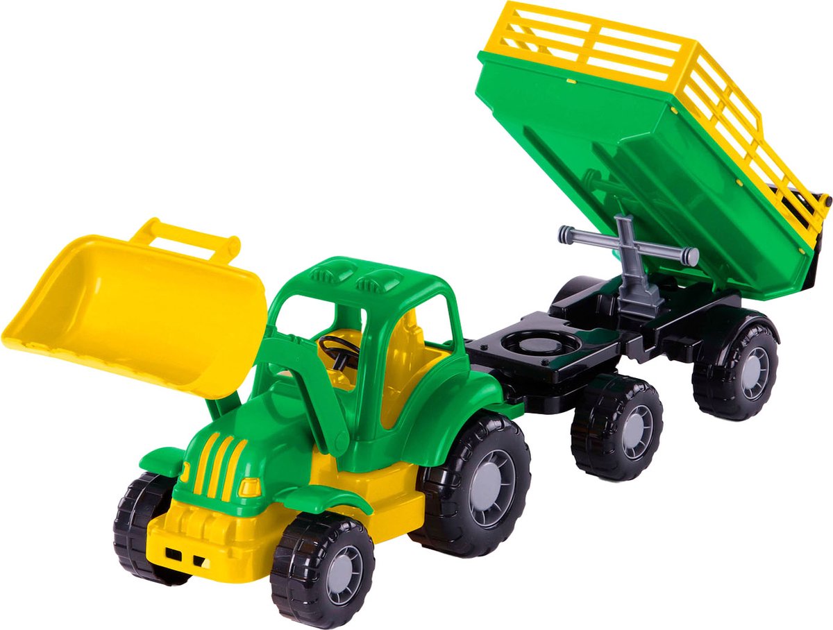 Klassischer Cavallino-Traktor mit Kippanhänger, 66 cm