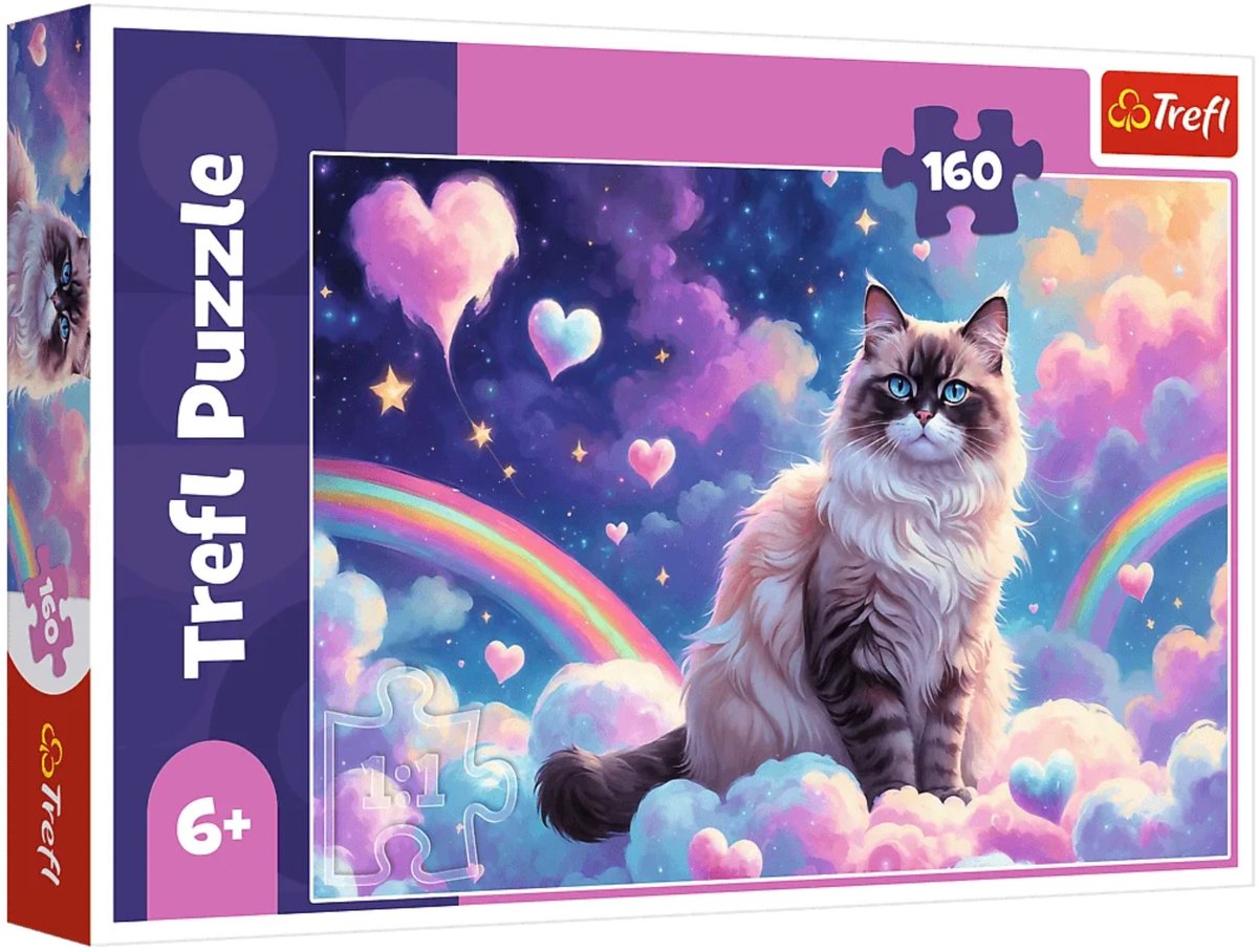 Trefl puzzel kat - legpuzzel 160 stukjes - kleurrijk speelgoed.