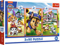 Trefl puzzel paw patrol 3x80 stukjes fsc mix 70% - kinderpuzzel.
