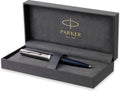 Parker 51-balpen | donkerblauwe behuizing met chromen afwerking | medium punt met zwarte inktnavulling | geschenkverpakking