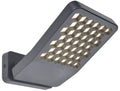 Lutec atlantis - led wandlamp voor buiten - anti-verblinding - premium aluminium - 2000lm krachtig licht - 4000k helder wit licht - ip54 extra weerbestendig - donkergrijs