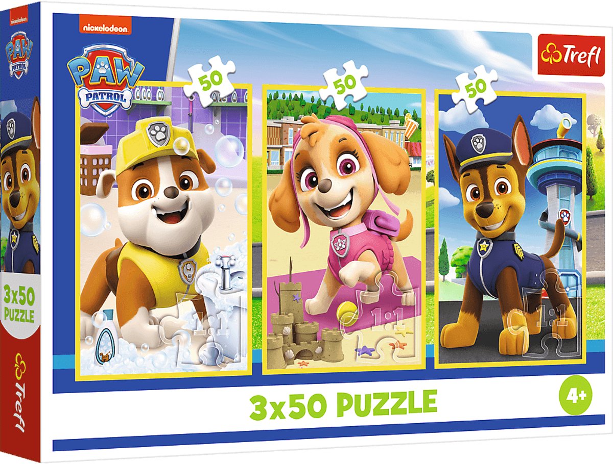 Trefl 3x50, our dogs, viacom paw patroll fsc mix 70%, 50 stuk(s), stripfiguren, 4 jaar