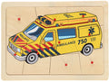 Playwood Holz-Steckpuzzle Krankenwagen, 9-teilig.