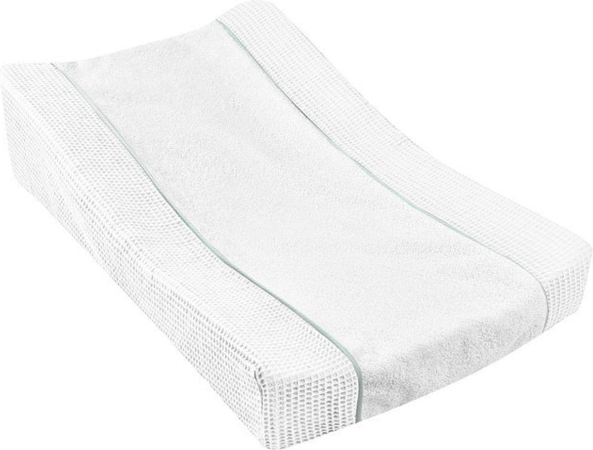 Béaba sofalange hoes voor aankleedkussen - 100% biologisch katoen met gots-certificaat - honingraatweefsel met zachte sponslaag - absorberend en vriendelijk voor de gevoelige babyhuid - oeko-tex klasse 1 - 30 °c - wit