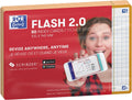 Oxford flash 2.0 - flashcards - geruit 5mm - a6 - oranje rand - 80 stuks