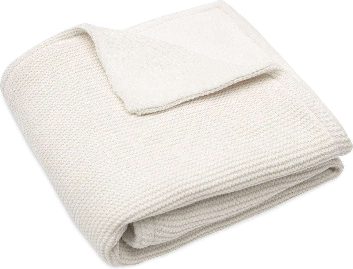Jollein deken wieg 75x100cm basic knit ivory coral fleece