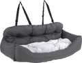 Flamingo autostoel hond – autostoel orlando grijs – 100x57x20cm – veilig comfortabel – voor achterbank