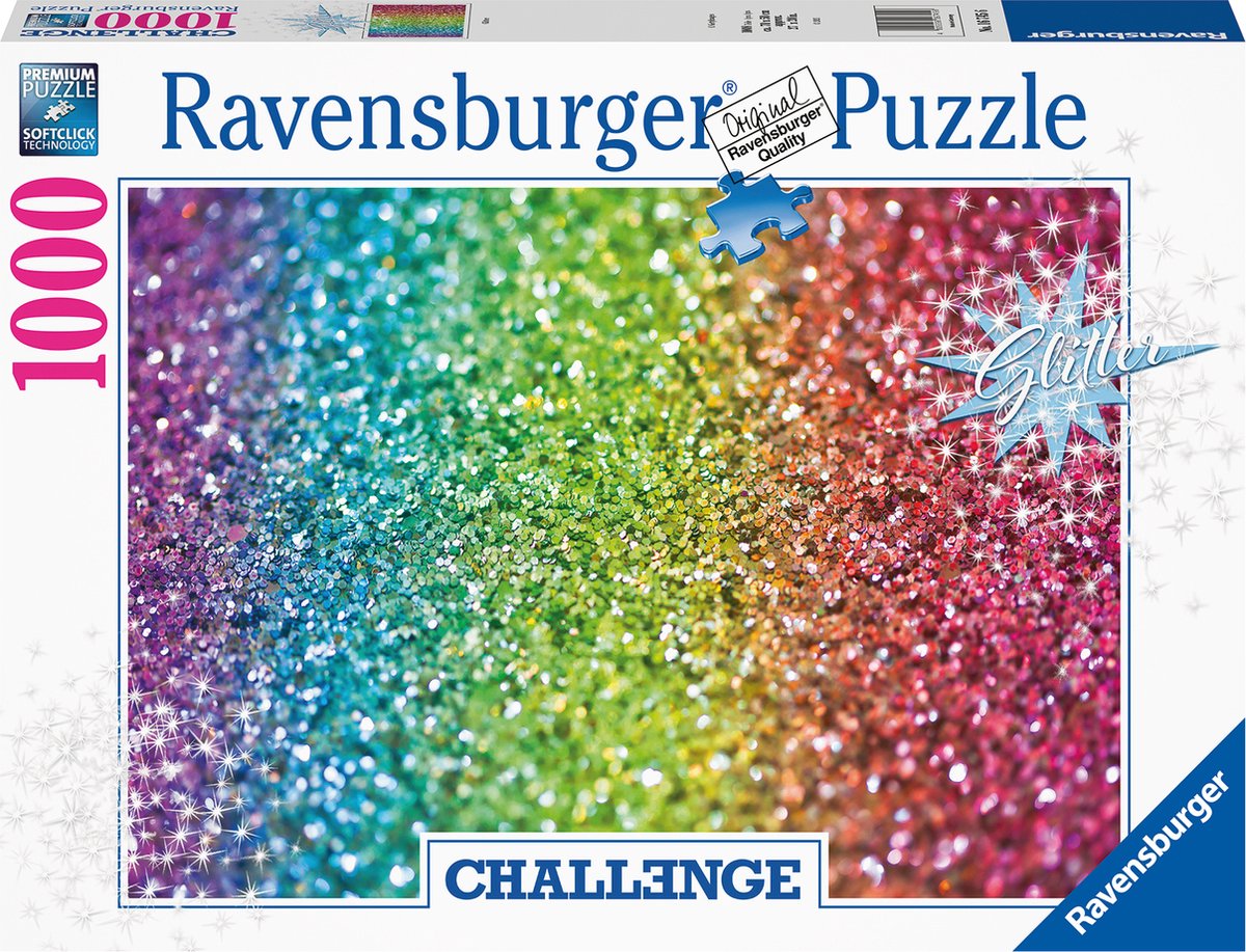 Ravensburger puzzel glitter - legpuzzel - 1000 stukjes challenge