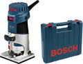 Bosch professional - kantenfreesmachine gkf 600 (geleidingshulp, parallelgeleider, spantang met wartelmoer 6 mm, spantang met wartelmoer 8 mm, steeksleutel 17 mm)