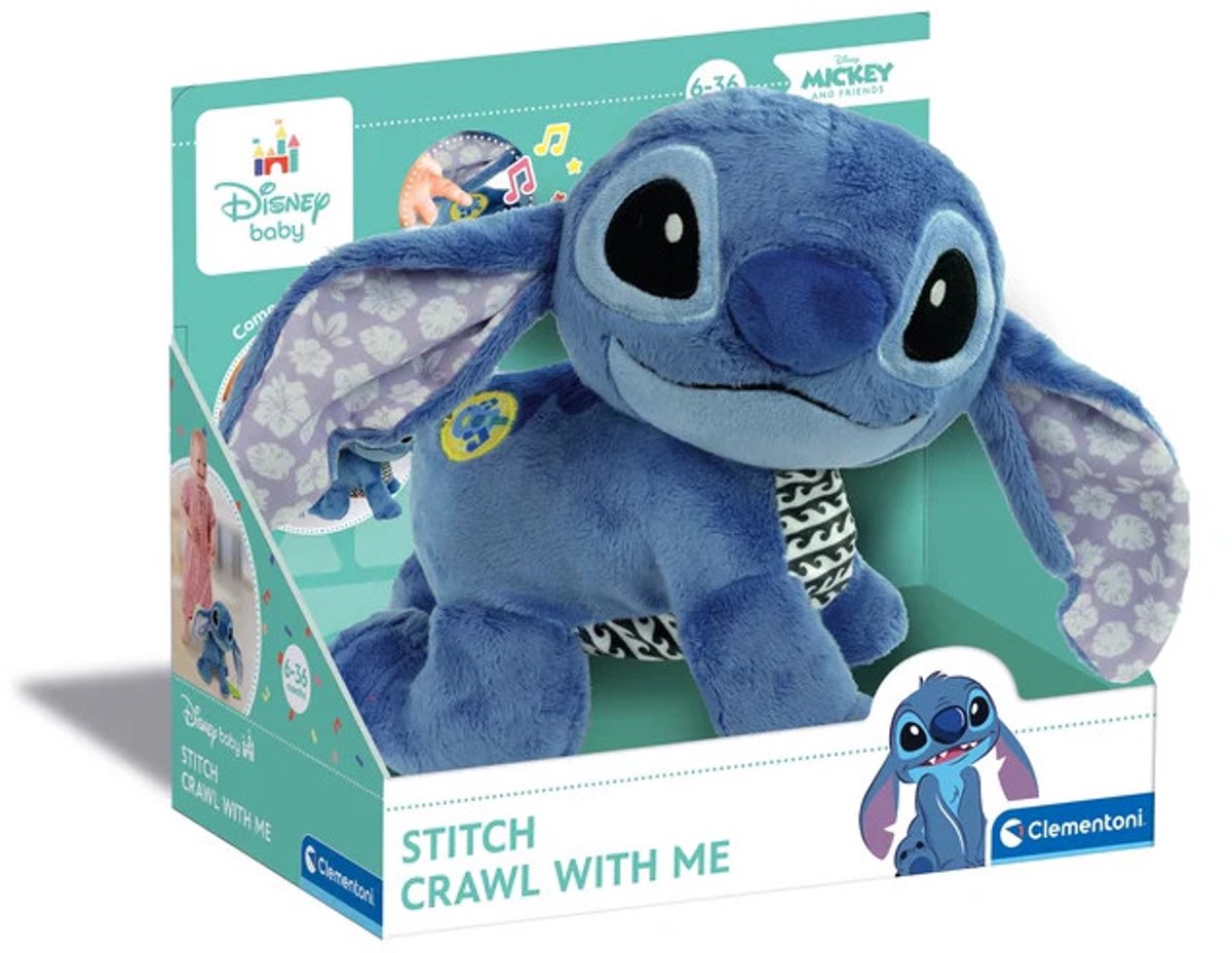 Clementoni Baby Disney Stitch Krabbel-Interaktives Kuscheltier