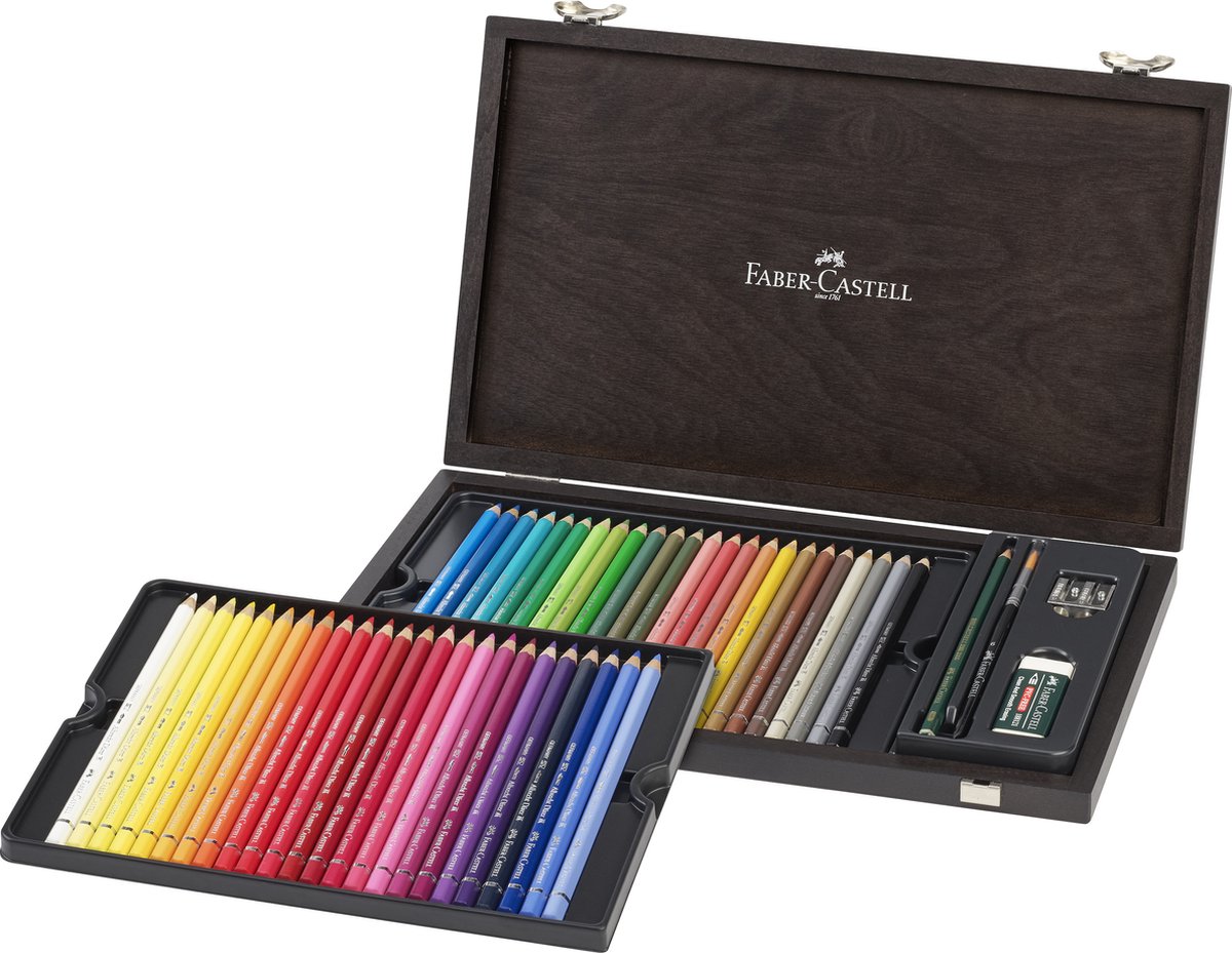 Faber-castell kleurpotlood aquarel - albrecht durer - houten koffer 48 stuks - fc-117506
