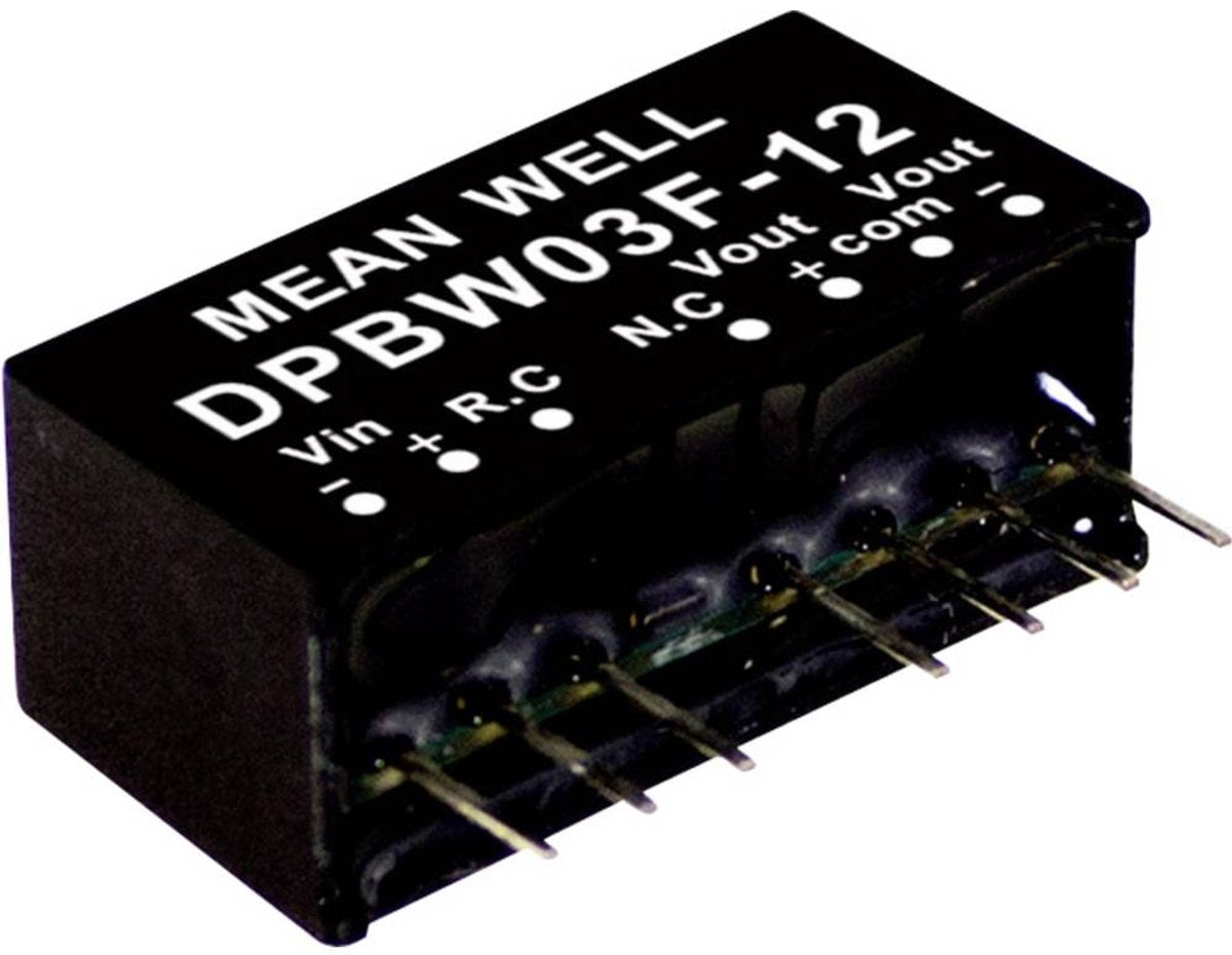 Mw mean well dpbw03g-15 dc dc-convertermodule 100 ma 3 w aantal uitgangen: 2 x inhoud 1 stuk(s)