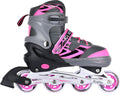 Street rider inlineskates junior aluminium roze grijs mt 29-32