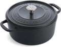 Greenpan featherweights braadpan 26cm - 5.3l - zonder pfas-vrije antikleeflaag - braadpan inductie - ovenbestendig tot 230°c - geëmailleerd gietijzer - met deksel - zwart