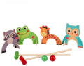 Krocket-Spieltiere aus Holz, 8-teilig.