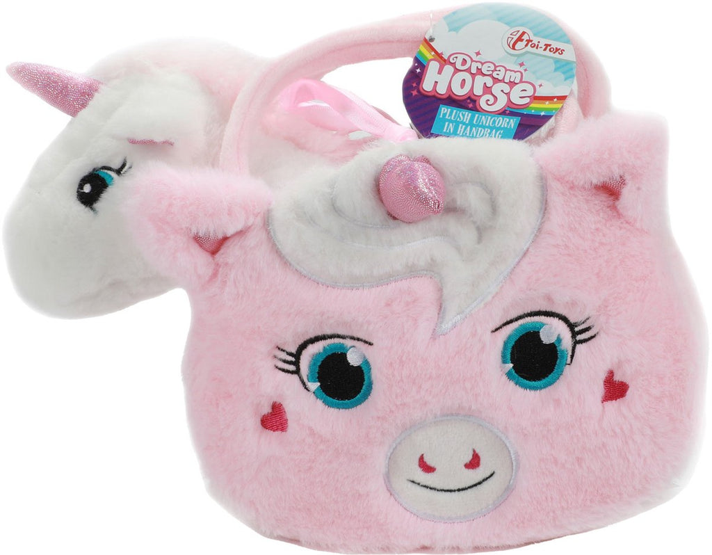 Toi-toys toi toys dream horse pluche eenhoorn in eenhoorntas 10x27x25cm