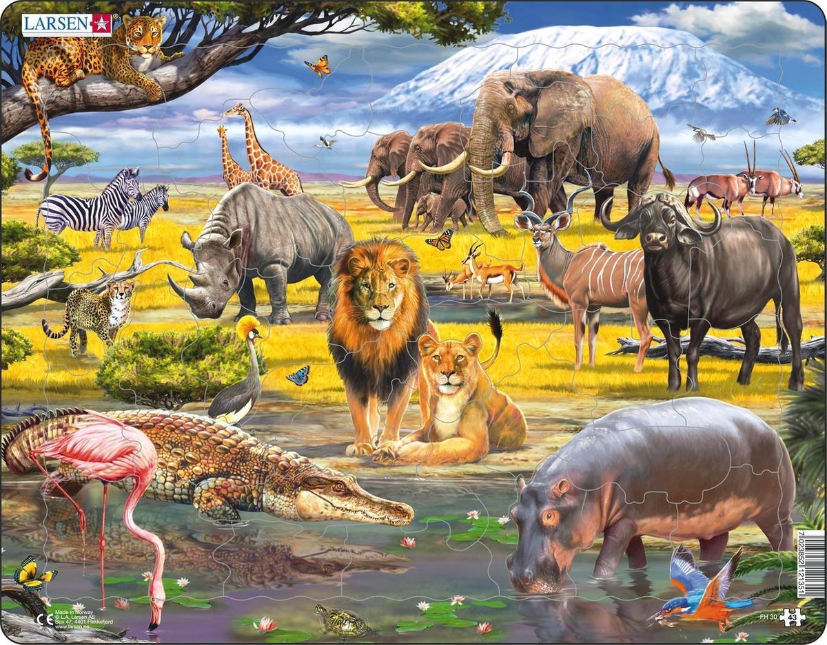 Selecta Larsen Puzzle Tiere - Afrikanische Savanne, 43 Teile.