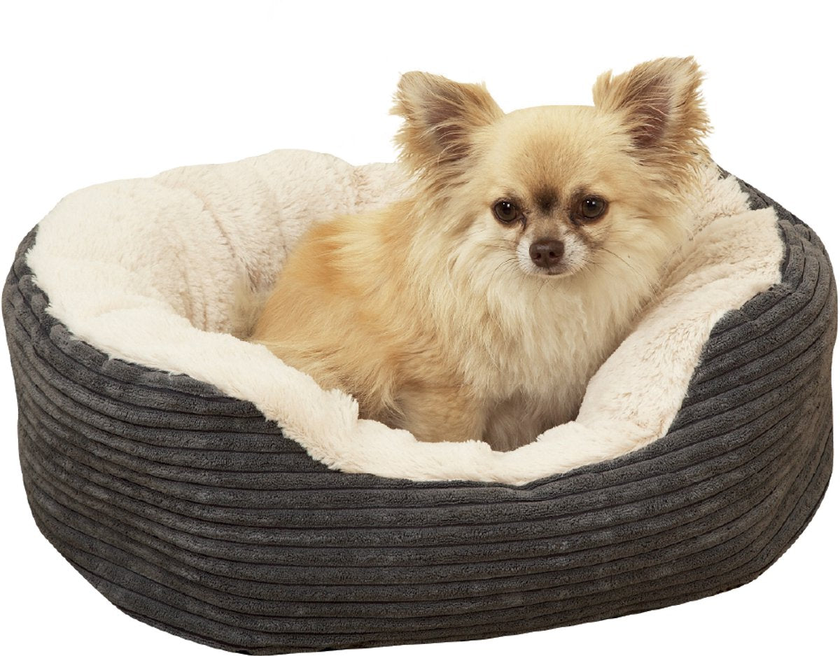 Rosewood jumbo cord hondenmand small 51 x 43 cm - zacht pluche - wasbaar - grijs crème