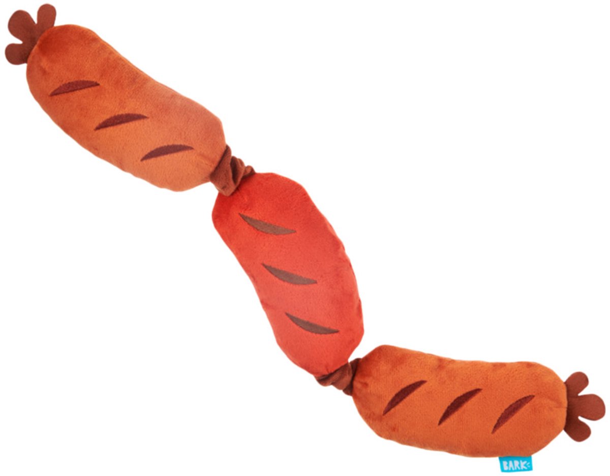 Bark - lickin' links - drie worsten - pluche - bruin 58x7x5 cm