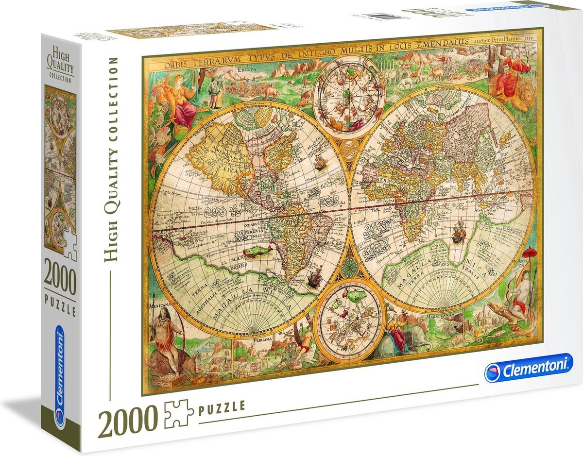 Clementoni Puzzle antike Weltkarte, 2000 Teile.