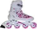 Compy 8.0 inlineskates softboot meisjes wit roze maat 34-37