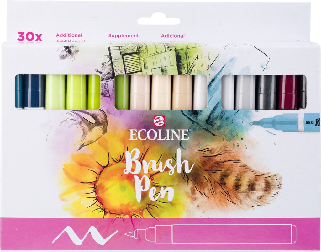 Bruynzeel Ecoline Pinselstift-Set Zuätzlich, 30 Farben