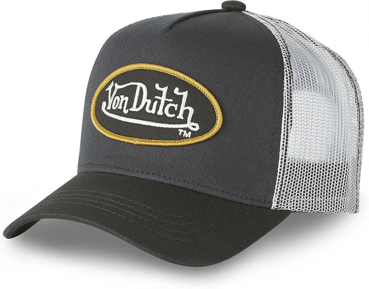 Von dutch - snapback trucker cap cla6 | one size | verstelbaar | druksluiting - zwart grijs one size