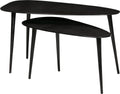 Woood triangle bijzettafel - metaal - zwart nikkel - 49x89x49 - set van 2