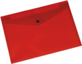Q-connect documentenmap, a4, transparante pp, drukknopsluiting, rood 12 stuks