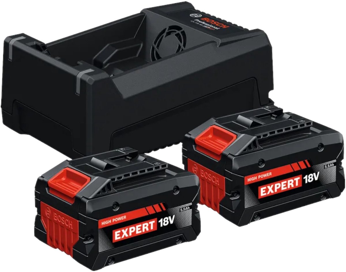 Bosch blauw accu starterset exba18v-55 | 2x exba18v-55 + lader gal12v 18v-80 - 1600a0373p