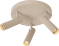 Lucide grado - plafondspot (plafondlamp) - ø 25 cm - 3xgu10 (mr11) - taupe