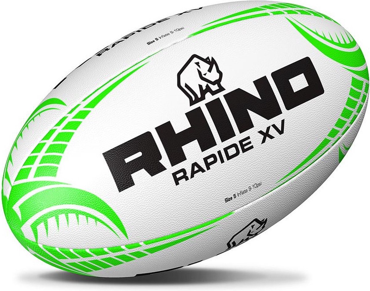 Rhino rapide xv rugby ball wit 5