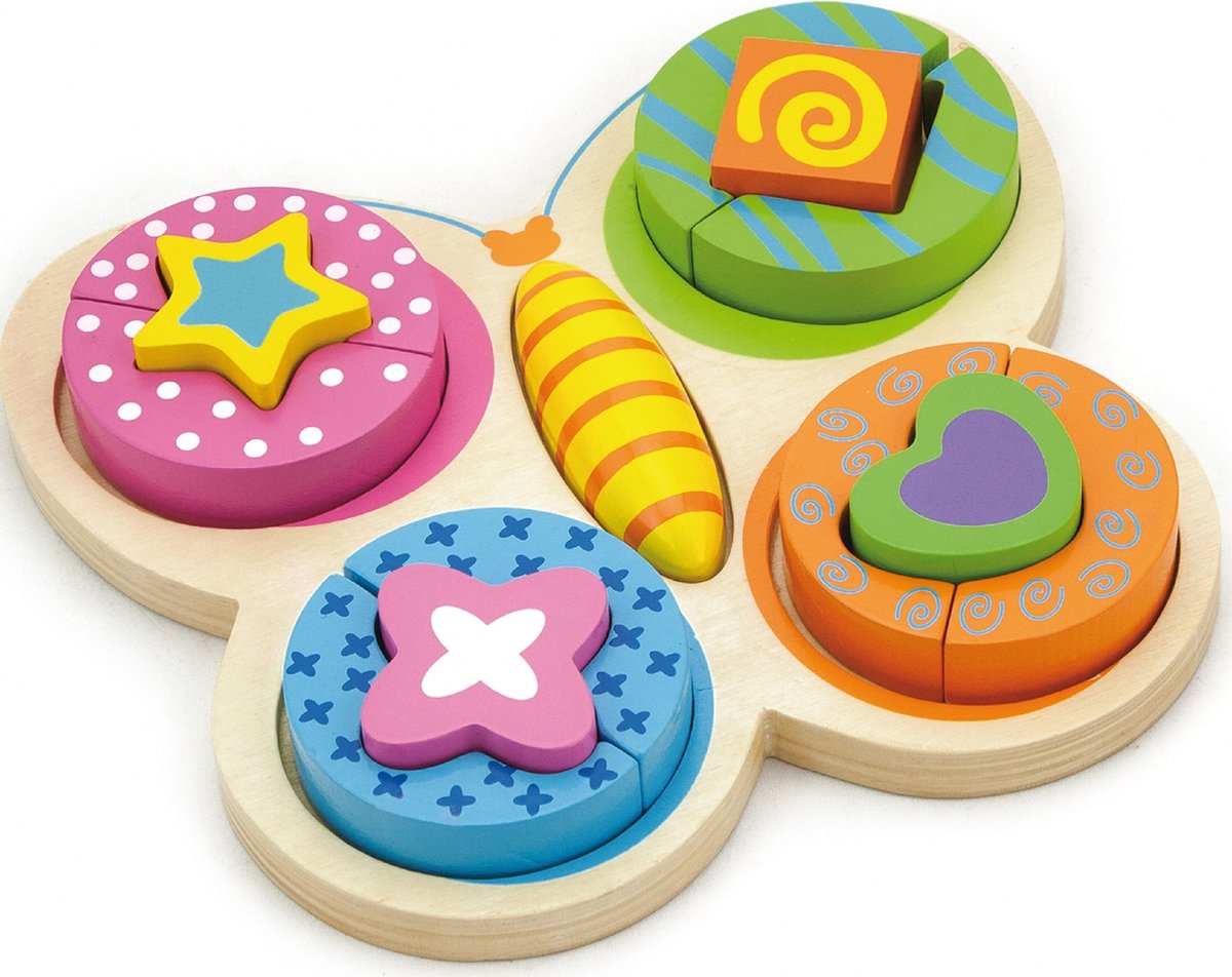 Vigatoys viga toys - blokken puzzel - vlinder