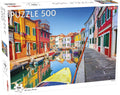 Tactic burano venice – puzzel – 500 stukjes – kleurrijke venetiaanse huisjes – strak en rustgevend ontwerp – hoogwaardige scandinavische kwaliteit