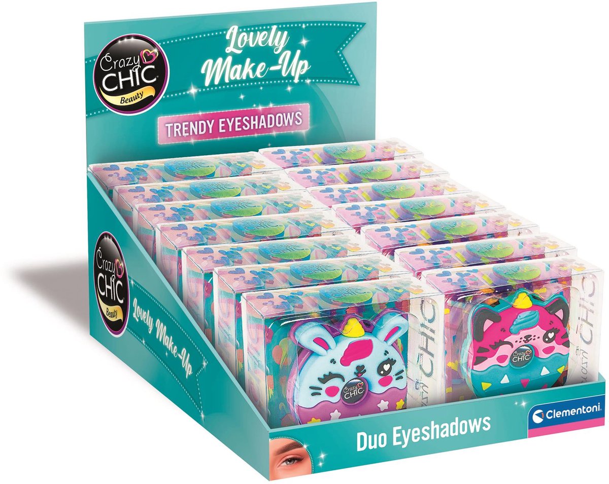 Clementoni verrückter schicker Lidschatten Tiere Donut lila blau