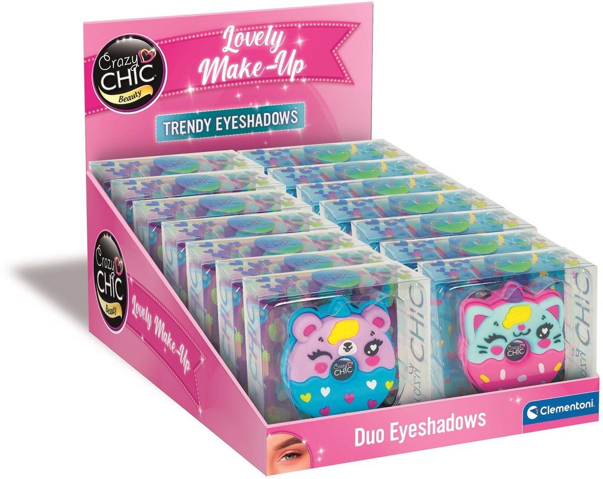 Clementoni verrückter schicker Lidschatten Tiere Donut blau pink