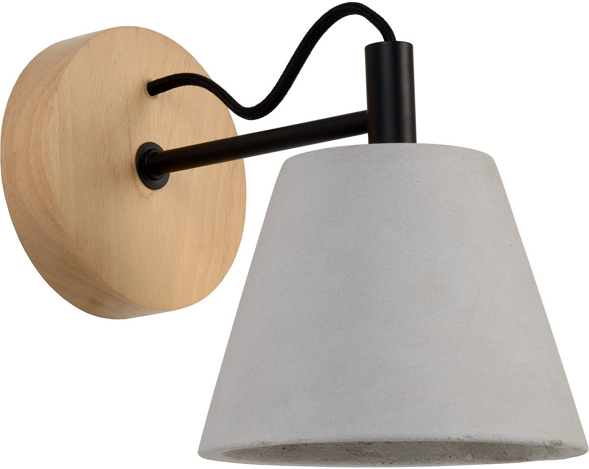 Lucide possio - wandlamp - 1xe14 - grijs - japandi
