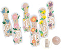 Klassische Welt Holz Bowling-Set Blumen, 14-teilig,