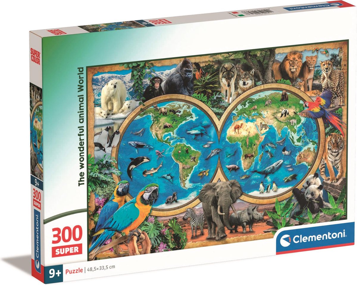 Clementoni - puzzel - 300 stukjes - the wonderful animal world - puzzel voor kinderen - vanaf 9 jaar
