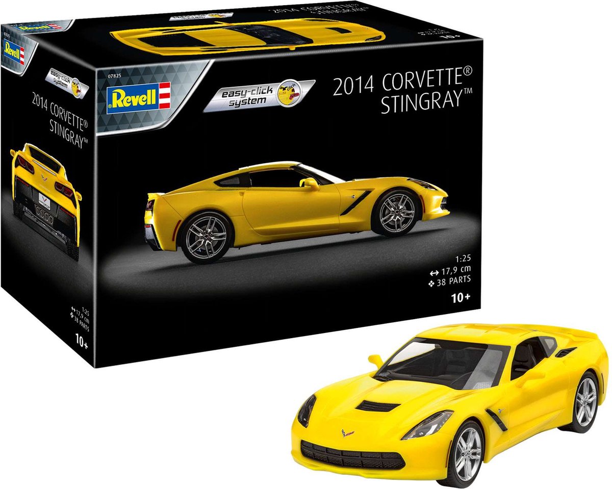 Revell modelbouwpakket militaire voertuigen - 07825 corvette stingray 2014 - easy click plastic - 1:25 - modelbouw